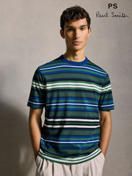PS Paul Smith Blue Classic 100% Cotton T-Shirt (AV7297) | ‏453‏₪