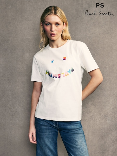 PS Paul Smith Smiley Face Graphic 100% Cotton T-Shirt (AV7303) | €53