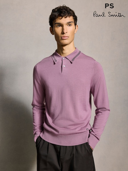 بنفسجي موف - PS Paul Smith Knitted Polo Shirt (AV7313) | ‏626 د.إ.‏
