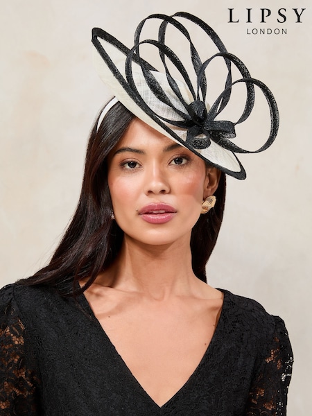 Lipsy Black & White Oversized Disk Fascinator Headband (AV7392) | € 38