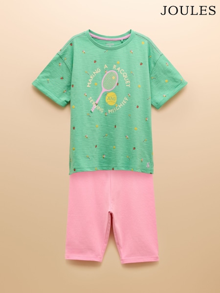 Joules Girls' Fundays Green T-Shirt and Short Set (AV7420) | R$ 170 - R$ 190