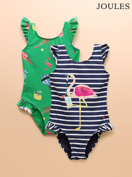 Azul/Verde - Joules Splash Pack of Two Swimsuits (AV7454) | 40 € - 42 €