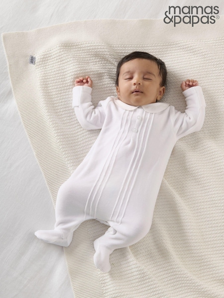 Mamas & Papas Velour White Sleepsuit (AV7467) | € 33