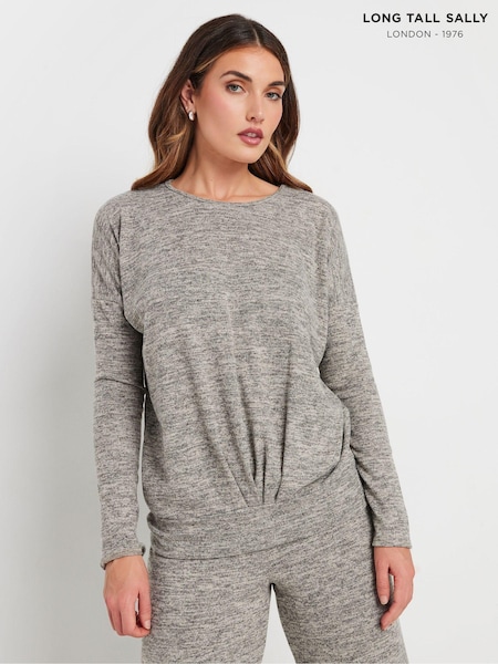 Long Tall Sally Natural Natural Soft Touch Pleated Sweatshirt (AV7498) | €37