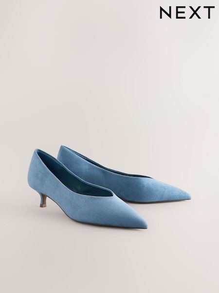 Blue Standard/Wide Fit Forever Comfort® Point Toe Low Kitten Heels (AV7542) | R$ 250