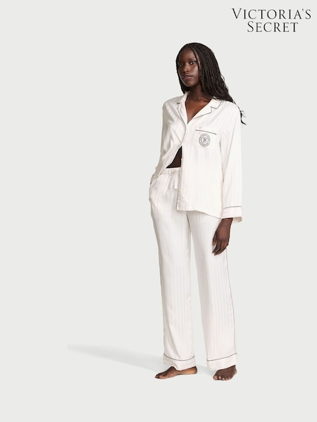 Victoria's Secret White Satin Long Pyjama Set (AV7555) | €79