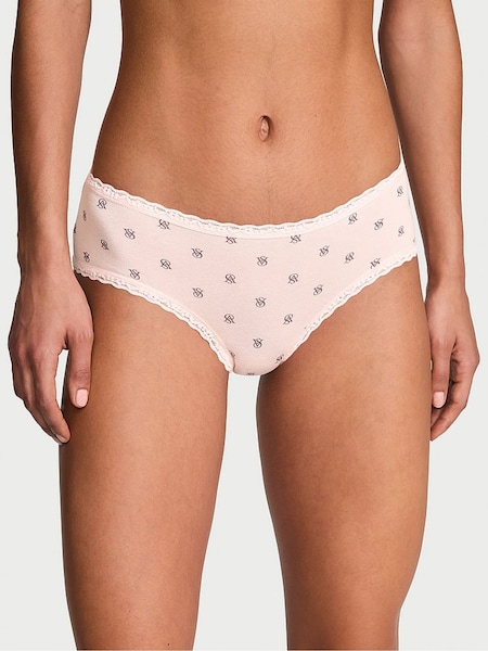 Victoria's Secret Pink Logo Cheeky Cotton Lace Waist Knickers (AV7556) | €10.50