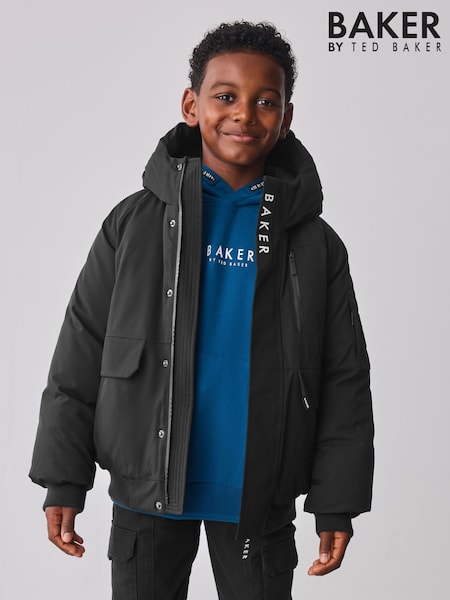 Baker by Ted Baker Shower Resistant Padded Bomber Black Coat (AV7602) | €74 - €83