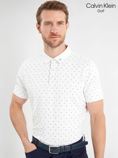 Calvin Klein Golf Riverton White Polo Shirt (AV7624) | €73
