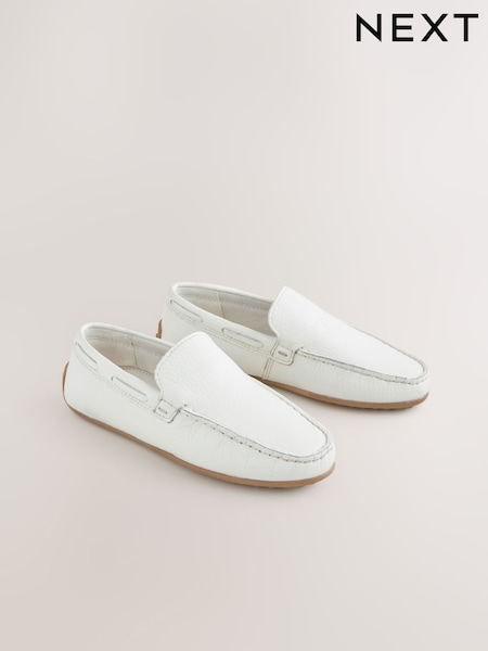 White Leather Standard Fit (F) Loafers (AV7638) | 139 QAR - 178 QAR