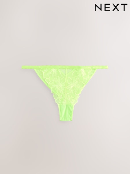 Lime Green Brazilian Premium Embroidery Knickers (AV7645) | $22