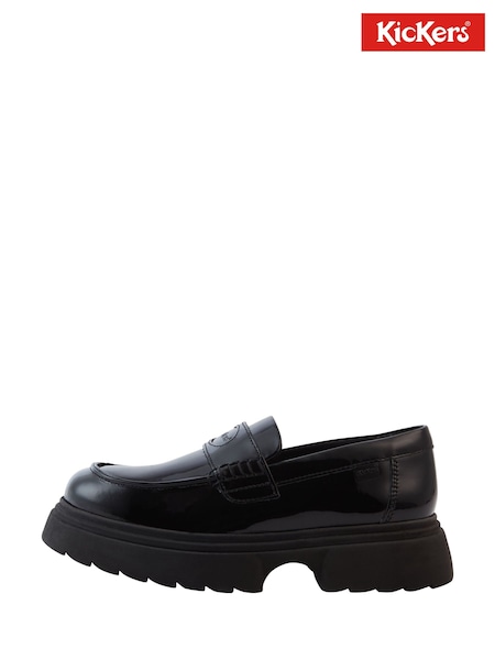Kickers Black Kenzi Patent Leather Loafers (AV7778) | €74