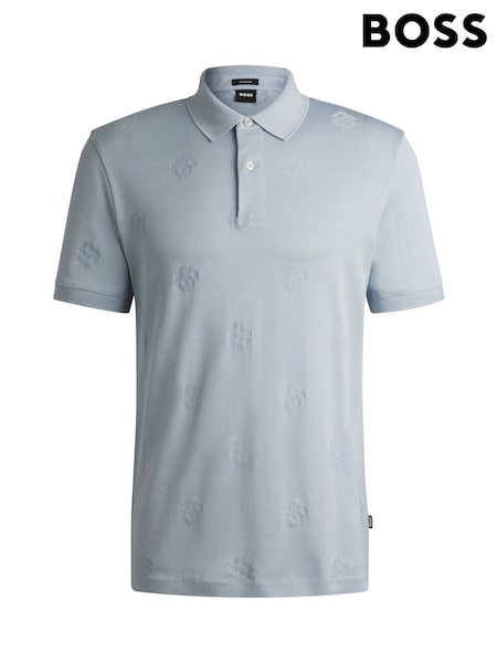 BOSS Blue Mercerised Cotton Polo Shirt (AV7790) | AED463