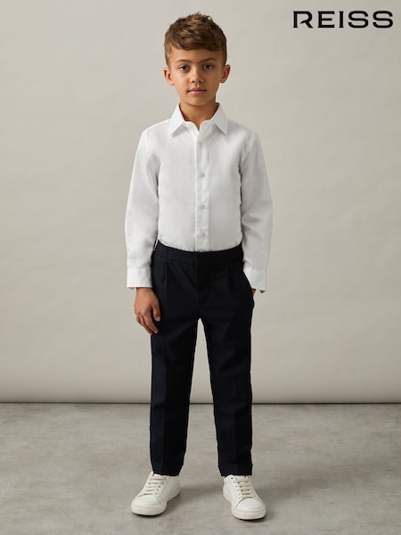 Reiss White Remote 9-13 yrs Slim-Fit Cotton Shirt (AV7791) | 191 QAR