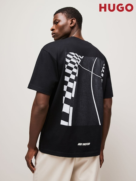 HUGO Black Racing Print Cotton Jersey Sweat Top (AV7795) | €105