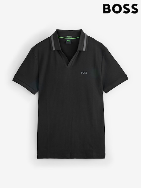 BOSS Black Palle Tape Rib 100% Cotton Polo Shirt (AV7815) | 281 QAR