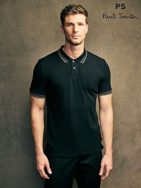 PS Paul Smith Zebra Logo Print Black Polo Shirt (AV7841) | ‏276 د.إ.‏