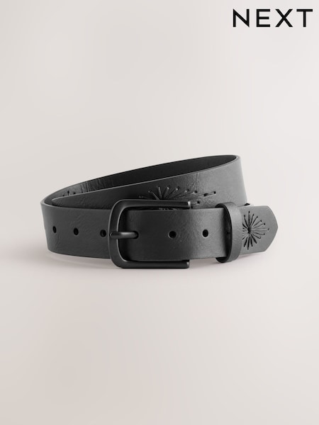 שחור - Casual Embroidery Belt (AV7924) | ‏41‏₪