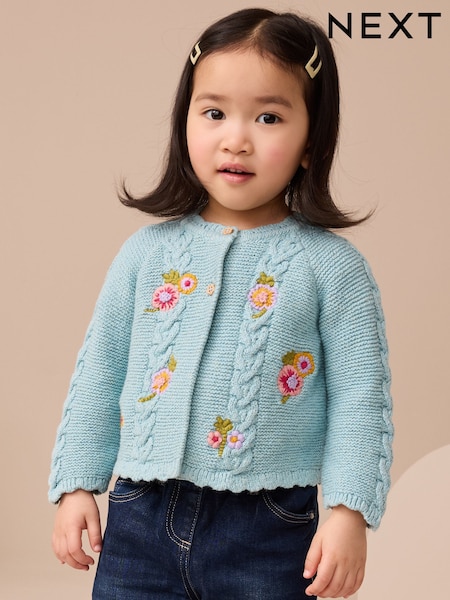 Blue Floral Print Embellished Cardigan (3mths-7yrs) (AV7960) | €22.50 - €28