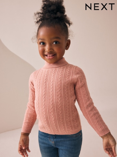 Pink Roll Neck Jumper (3mths-10yrs) (AV7970) | €14 - €16.50