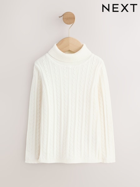 Ecru White Roll Neck Jumper (3mths-10yrs) (AV7976) | AED56 - AED66