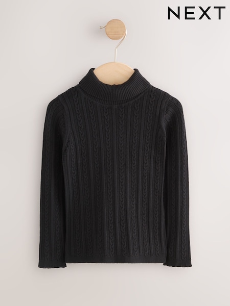 Black Roll Neck Knit Jumper (3mths-10yrs) (AV7981) | R$ 110 - R$ 125
