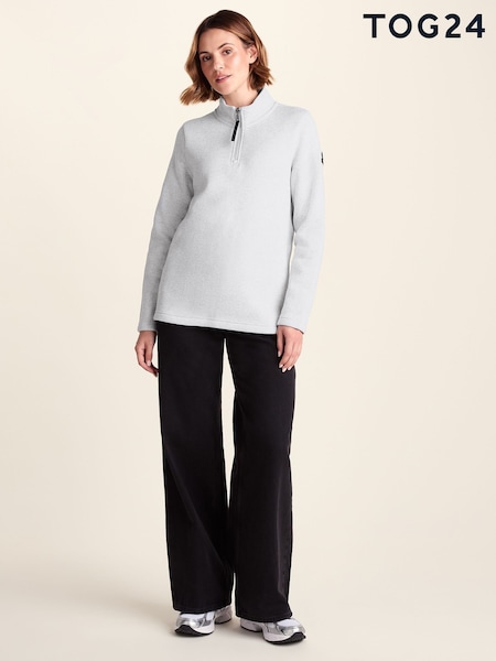 Γκρι - Tog 24 Pearson Knitlook Φλις με φερμουάρ