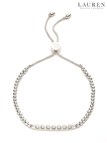 Lauren Ralph Lauren Silver Tone Cubic Zirconia Slider Bracelet (AV8067) | €99