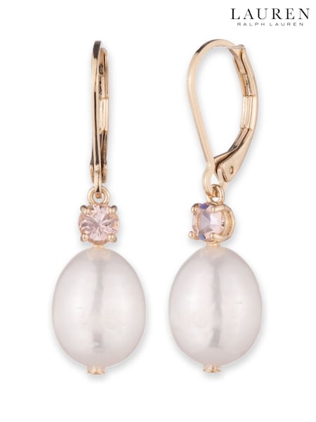 Lauren Ralph Lauren Gold Tone Pearl Drop Earrings (AV8077) | €69