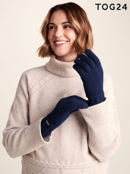 Blue - Tog 24 Georgia Supersoft Cable Knit Gloves