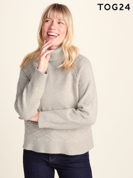 Cream - Tog 24 Serena Cable Knit Roll Neck Jumper