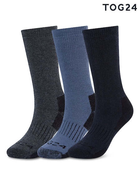 Blue/Grey/Black - Tog 24 Villach Trek Starry Socks 3 Pack