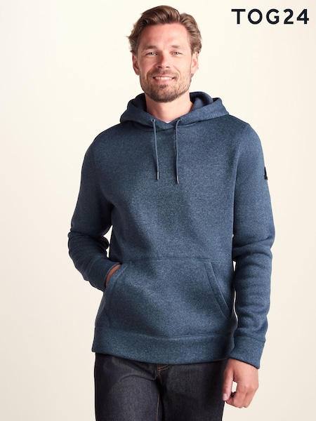 Blue - Regular Tog 24 Mosby Supersoft Knitlook Fleece Hoodie