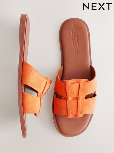 Orange Suede Standard/Wide Fit Forever Comfort® Slot Mule Sandals (AV8179) | €25