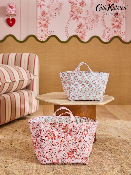 Cath Kidston Set of 2 Pink/Cream Floral Quilted Storage Bags (AV8214) | €34