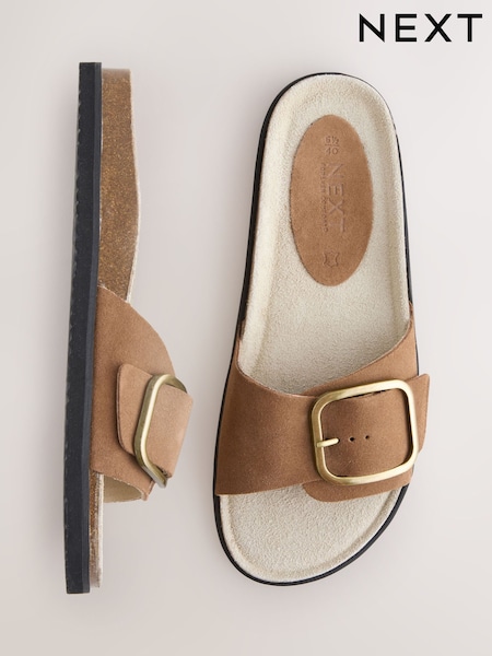 Kellanruskea Ruskea mokka - Forever Comfort ® -sandaalit, joissa on yhden hihnan pohjallinen (AV8278) | €42