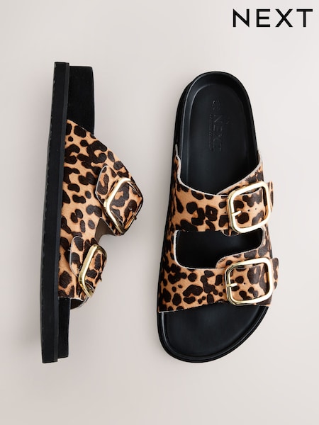 Kůže s leopardím vzorem - Luxusní korkové sandály se dvěma pásky Forever Comfort® (AV8280) | 1 245 Kč