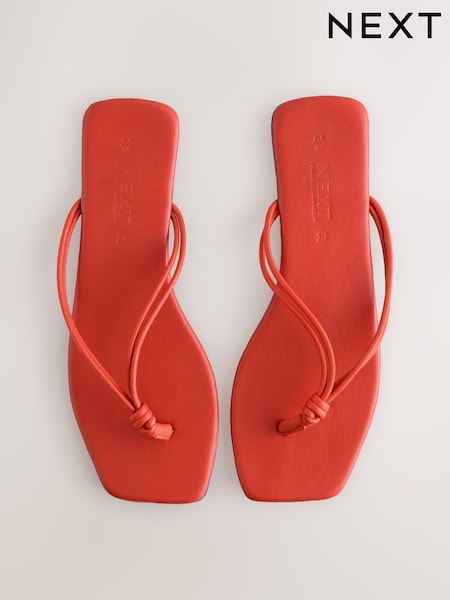 Orange Leather - Forever Comfort® Square Toe Knotted Toe Thong (AV8282) | 26 €