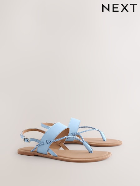 Albastru - Forever Comfort® Plaited Toe Tong Sandals (AV8285) | 141 LEI
