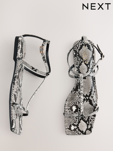 Snake Print Standard/Wide Fit Forever Comfort® Square Toe Strappy Sandals (AV8328) | €47