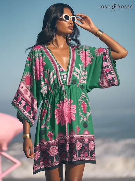 Love & Roses Viscose Tropical Kaftan (AV8353) | €66