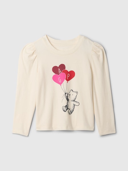 Gap Cream Logo Puff Long Sleeve T-Shirt (6mths-5yrs) (AV8422) | €17