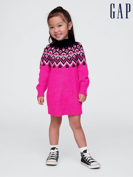 Gap Pink Fair Isle Jumper Dress (6mths-5yrs) (AV8435) | €36