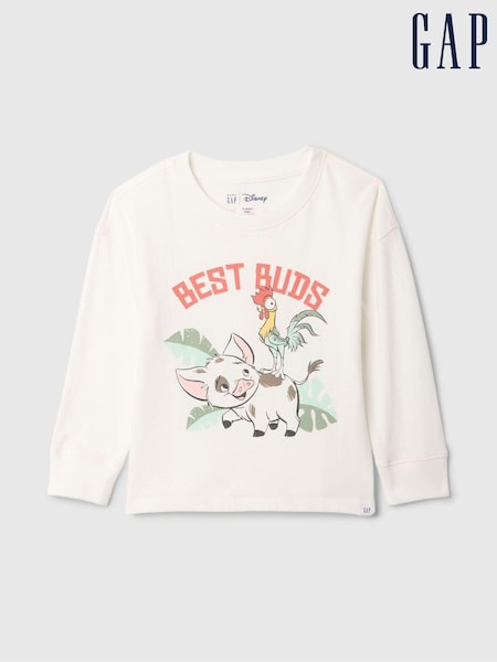 Gap White Pua & Hei Hei Disney Moana Graphic T-Shirt (6mths-5yrs) (AV8439) | €21
