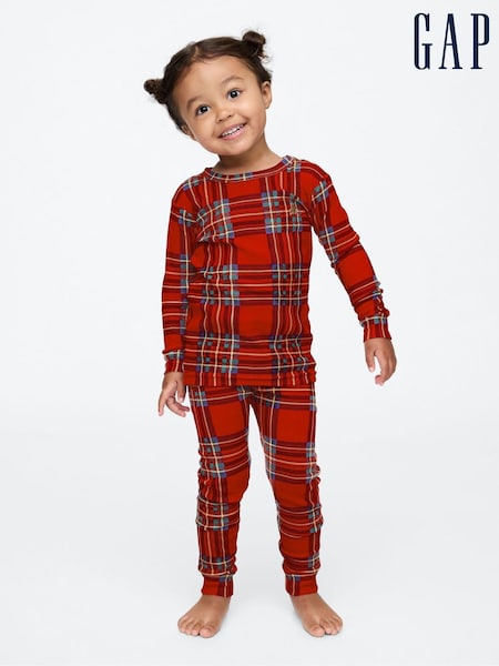 Gap Red Matching Family Christmas Plaid Pyjama Set (6mths-5yrs) (AV8469) | €12.50