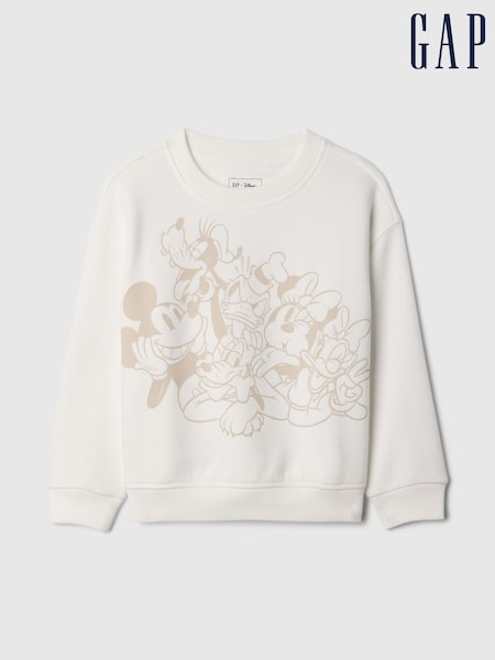Gap White Mickey Mouse & Friends Disney Vintage Soft Graphic Sweatshirt (6mths-5yrs) (AV8474) | €36