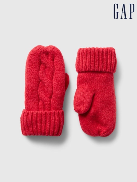 Rojo - Gap Toddler CashSoft Cable-Knit Mittens (AV8479) | 17 €