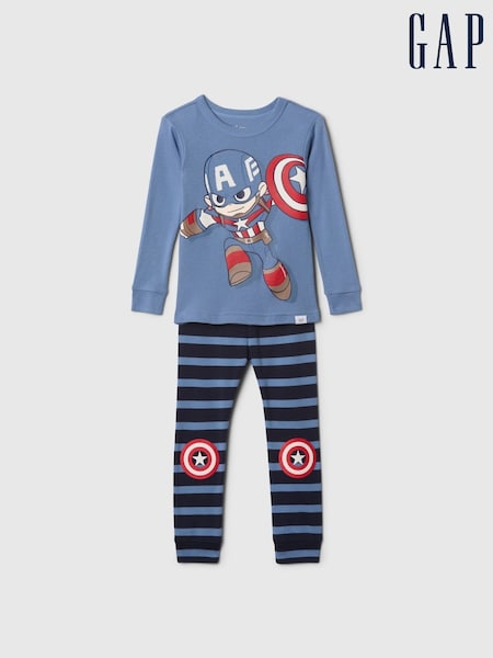 Gap Blue Captain America Marvel Brushed Cotton Pyjamas (12mths-5yrs) (AV8483) | €36