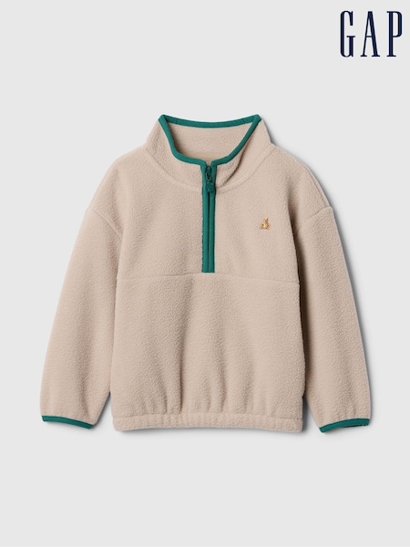Beige - Gap sherpa fleece met halve rits (6 mnd - 5 jr) (AV8496) | € 38