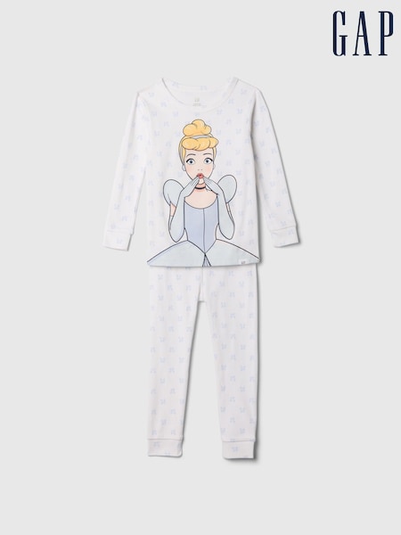 Gap White Cinderella Disney Princess Brushed Cotton Pyjamas (12mths-5yrs) (AV8517) | €33